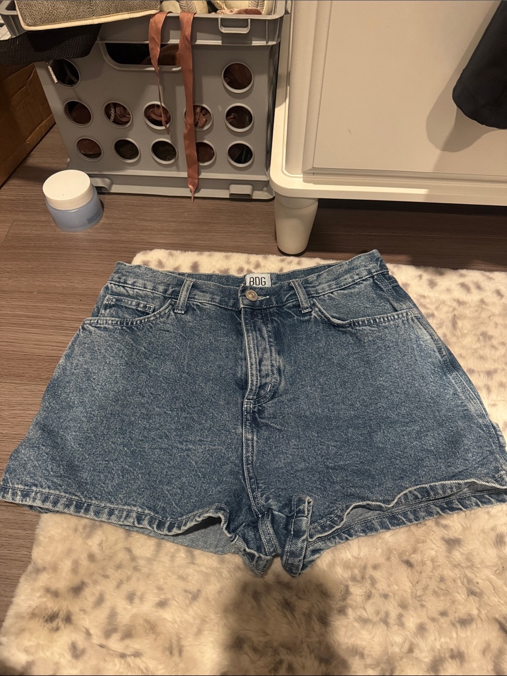 BDG Light Wash High-Rise Denim Shorts